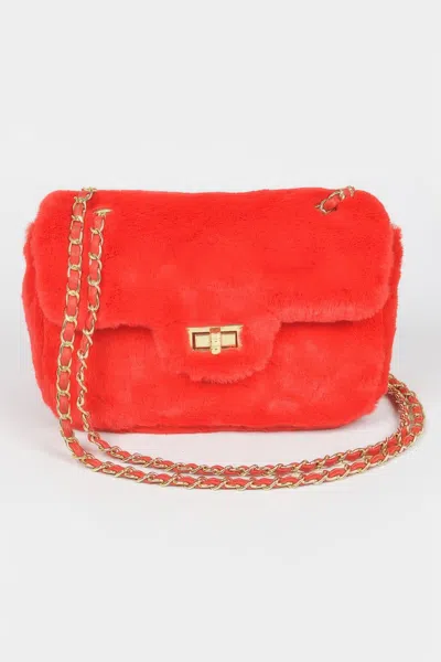 Fashnzfab Faux Wool Flap Shoulder Bag In Pattern