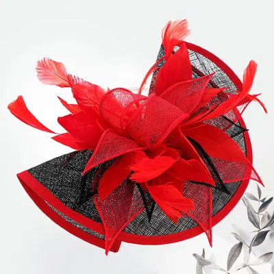 Fashnzfab Feather Mesh Fascinator / Headband In Multi