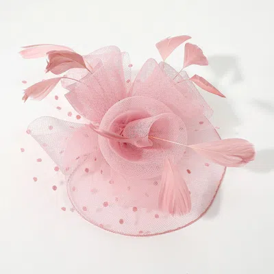 Fashnzfab Feather Mesh Flower Fascinator / Headband In Multi