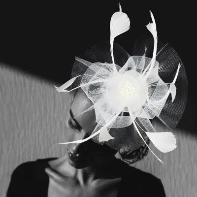 Fashnzfab Feather Mesh Flower Fascinator / Headband In Multi