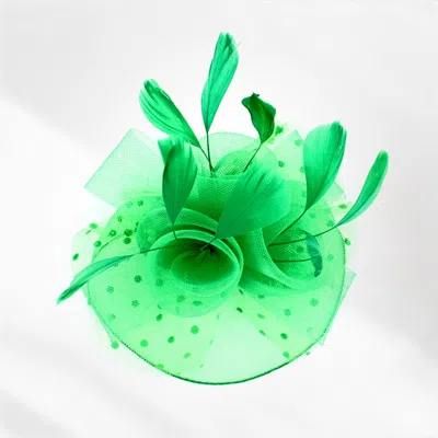 Fashnzfab Feather Mesh Flower Fascinator / Headband In Orange
