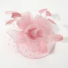 Fashnzfab Feather Mesh Flower Fascinator / Headband In Pink