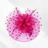 Fashnzfab Feather Mesh Flower Fascinator / Headband In Pink