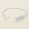 Fashnzfab Feathered Arrow Twisted Wire Cuff Bracelet Worn Silver In Multi