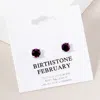 Fashnzfab February - Birthstone Stud Earrings In Black