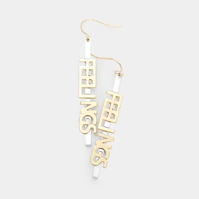 Fashnzfab Feelings Drop Bar Earrings In Multi