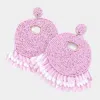 Fashnzfab Felt Back Beaded Dangle Earrings - Lavender In Pink