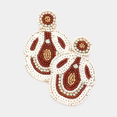 Fashnzfab Felt Back Beaded Dangle Earrings In Multi