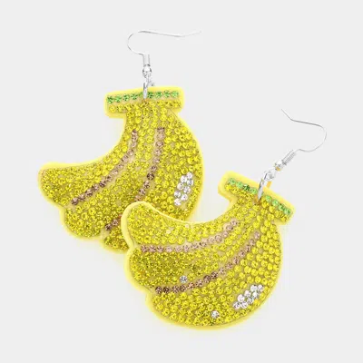Fashnzfab Felt Back Bling Banana Dangle Earrings In Multi