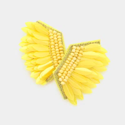 Fashnzfab Felt Back Boho Fringe Beaded Earrings In Green