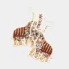 Fashnzfab Felt Back Elephant Beaded Dangle Earrings In Multi