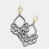 Fashnzfab Felt Back Rhinestone Embellished Dangle Earrings In Multi