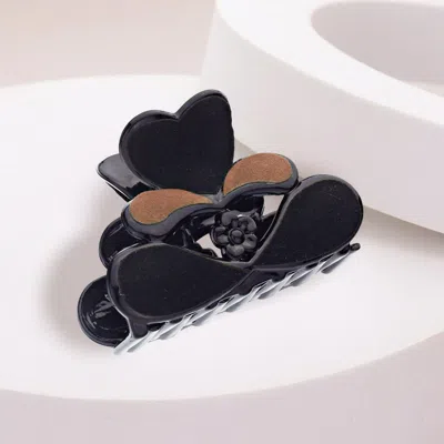 Fashnzfab Felt Heart Hair Claw Clip In Black