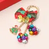 Fashnzfab Festive Christmas Bow Jingle Bell Keychain / Bag Charm In Multi