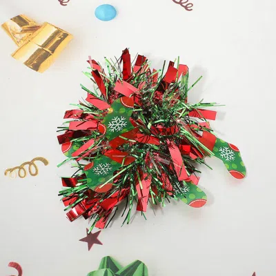 Fashnzfab Festive Christmas Tinsel Wrist Cuff Stretch Bracelet In Green