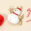 Fashnzfab Festive Snowman Pin Brooch In Gold