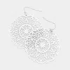 Fashnzfab Filigree Brass Metal Dangle Earrings In Silver