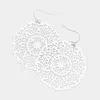 Fashnzfab Filigree Brass Metal Dangle Earrings In White
