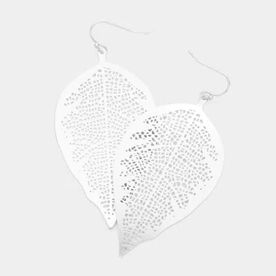 Fashnzfab Filigree Brass Metal Leaf Dangle Earrings In Multi