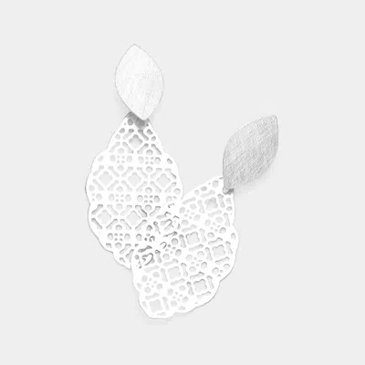 Fashnzfab Filigree Brass Metal Petal Dangle Earrings In Multi