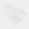 Fashnzfab Filigree Metal Leaf Link Dangle Earrings In Silver