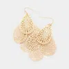 Fashnzfab Filigree Metal Teardrop Link Layered Dangle Earrings In Multi