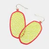 Fashnzfab Filigree Moroccan Shaped Dangle Earrings - Lime, Multi In Brown