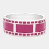 Fashnzfab Film Pattern Enamel Hinged Bracelet Purple In Purple