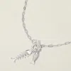 Fashnzfab Fishbone Charm Toggle Pendant Paper Clip Chain Necklace In Multi
