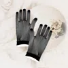 Fashnzfab Fishnet Wedding Gloves In Grey