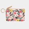 Fashnzfab Flamingo Flower Patterned Id Wallet Detachable Lanyard In Pink