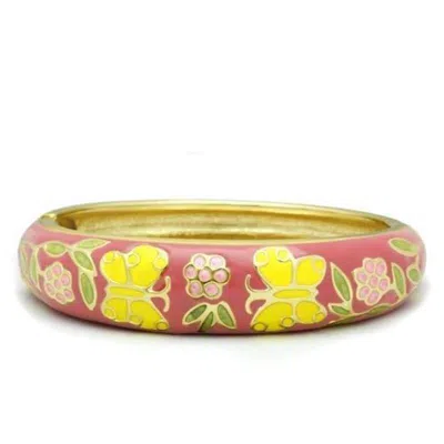 Fashnzfab Flash Gold White Metal Bangle With Epoxy In No Stone