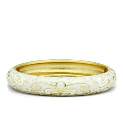 Fashnzfab Flash Gold White Metal Bangle With Epoxy In No Stone