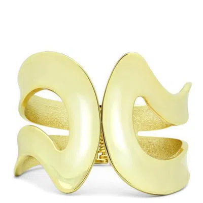 Fashnzfab Flash Gold White Metal Bangle With No Stone In Pattern