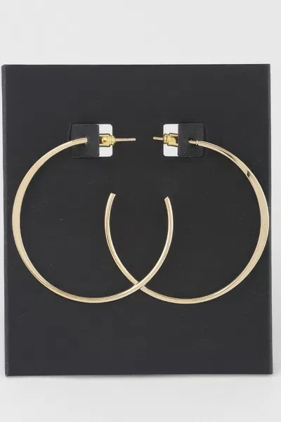 Fashnzfab Flat Metal Dipped Hoop Earrings In Gold