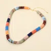 Fashnzfab Flat Resin Disc Beaded Necklace In Multi