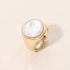 Fashnzfab Flat Ring Accent Statement Ring In Orange