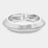Fashnzfab Flat Sided Metal Hinged Bangle Bracelet Rhodium In Multi