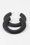 Fashnzfab Flat Solid Hoop Earrings In Black
