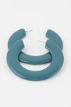 Fashnzfab Flat Solid Hoop Earrings In Blue