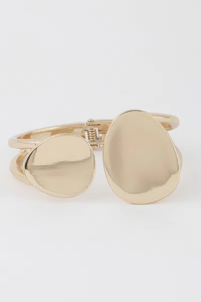 Fashnzfab Flat Stone Wrap Bracelet In Gold