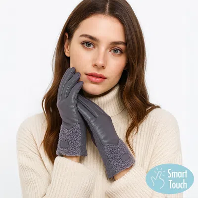 Fashnzfab Fleece Insert Smart Touch Gloves In Gray