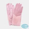 Fashnzfab Fleece Insert Smart Touch Gloves In Pink