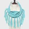 Fashnzfab Fleece Lined Cable Knit Snood Scarf With Tassel In Multi