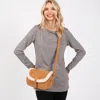Fashnzfab Fleece Trimmed Solid Crossbody Bag In Brown