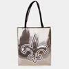 Fashnzfab Fleur De Lis Accented Sequin Shoulder Bag In Gold