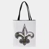 Fashnzfab Fleur De Lis Accented Sequin Shoulder Bag In White