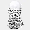 Fashnzfab Fleur De Lis Print Seamless Face Tube Mask / Scarf In White