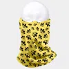 Fashnzfab Fleur De Lis Print Seamless Face Tube Mask / Scarf In Yellow