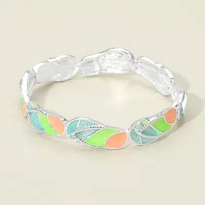 Fashnzfab Flip Flop Beaded Stretch Bracelet In Multi